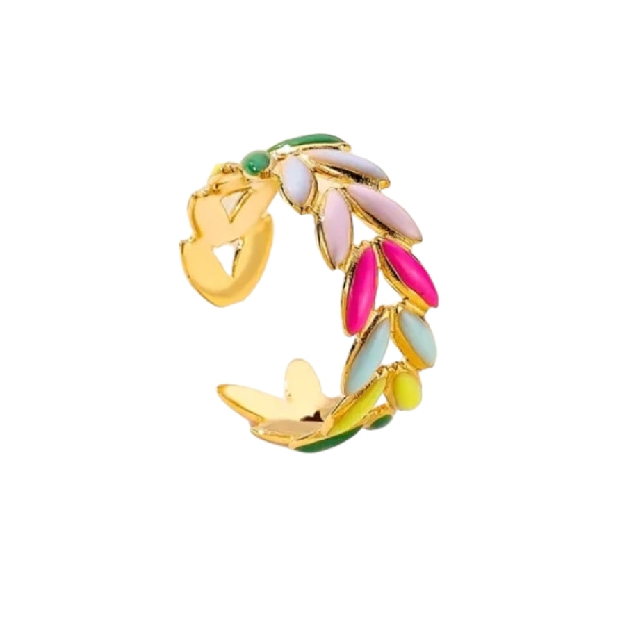Bague pétales arc en ciel
